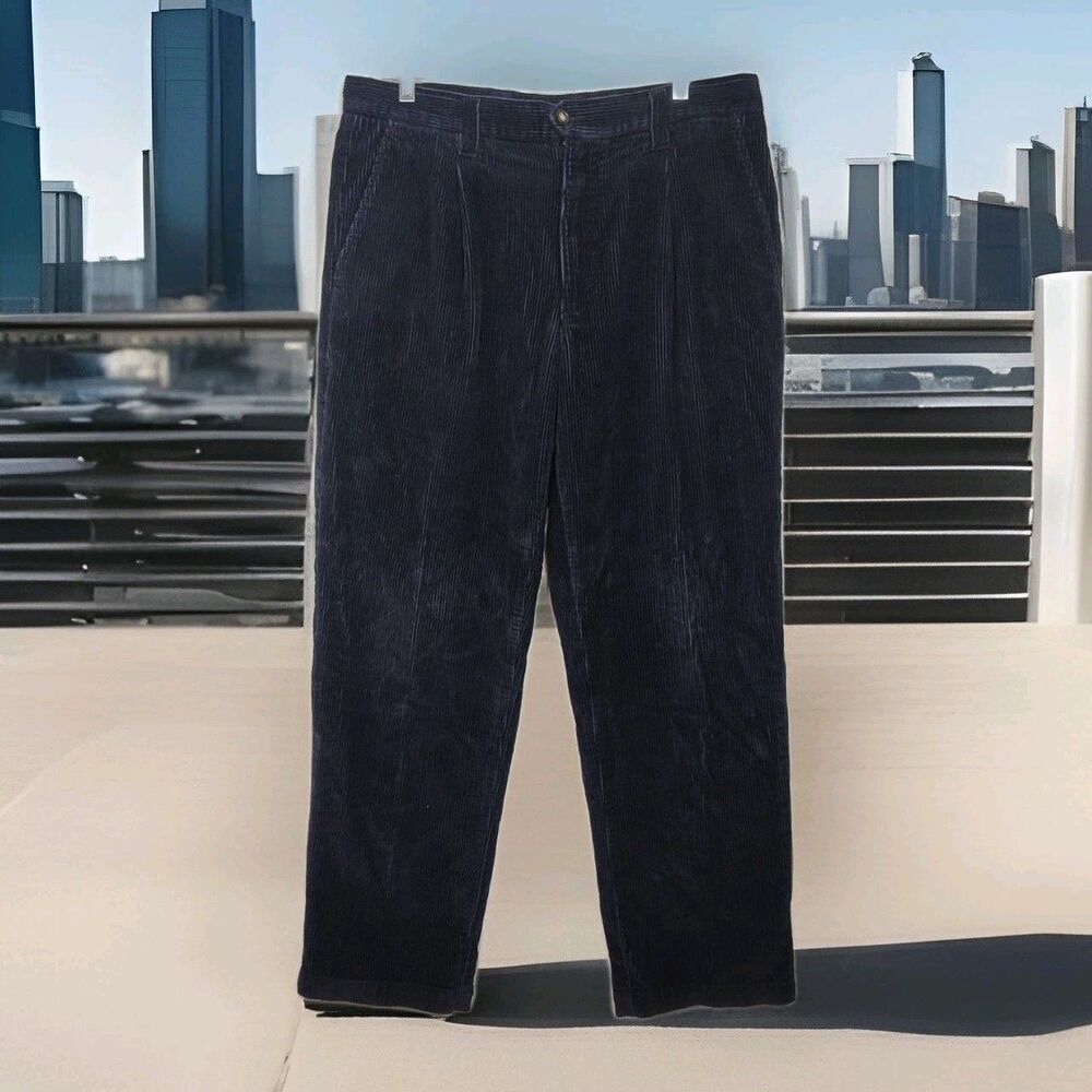 St. John's Bay Relaxed Fit Straight Leg Corduroy Men's Pants, 34 x 30, Navy